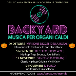 Backyard 29ott-19nov